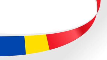 wavy romania flag background with copy space for text vector
