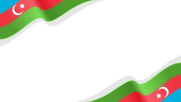 wavy azerbaijan flag frame background with copy space for text. azerbaijan national day vector