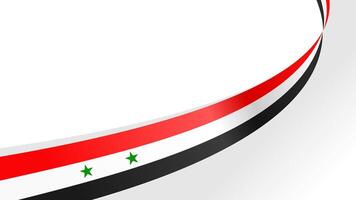 wavy syria flag ribbon with copy space for text. syria national day vector