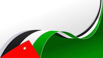 wavy jordan flag ribbon with copy space for text. background vector