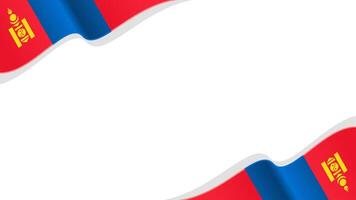 wavy mongolia flag background with copy space for text. mongolia national day vector