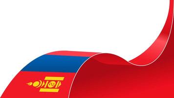 mongolia national day. waving mongolia flag background with copy space for text. vector