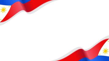 wavy Philippines flag frame background with copy space for text. Philippines national day vector