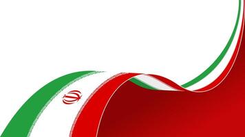 waving iran flag ribbon background with copy space for text vector