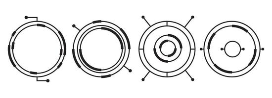 Circle digital, Sci fi modern user interface elements illustration set vector