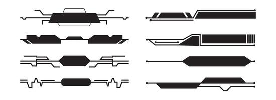 Line frame futuristic modern interface. Elements of Sci Fi and tech illustration set vector