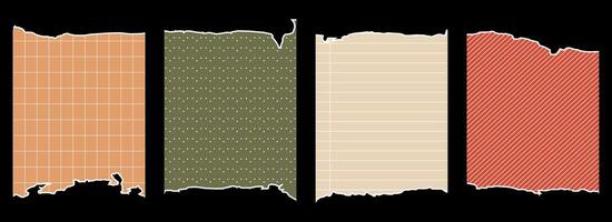 Paper sheets retro. Elements for collage illustration set vector