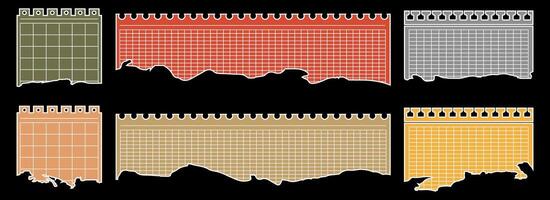 Set of paper torn sheets. Elements for collage illustration set vector