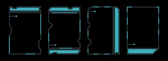 Digital futuristic user interface vertical frame illustration set vector