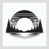 Sunset illustration silhouette vector