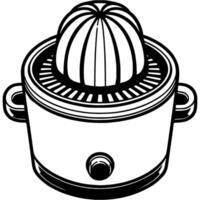 Kitchen juicer in monochrome. Simple minimalistic in black ink drawing on white background vector