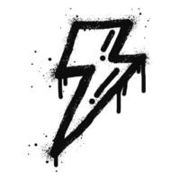 Spray painted graffiti Electric lightning flash, Lightning bolt in black over white. Drops of sprayed thunder bolt symbol. isolated on white background vector