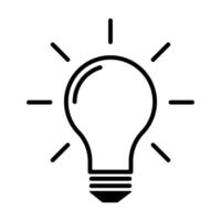 Light Bulb outline icon idea sign, solution, thinking concept. Lighting Electric lamp. Electricity, shine for your web site design, logo, app, UI. illustration vector
