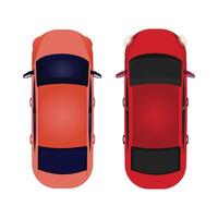 car vehicle transport upper view, red and peach color vector