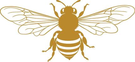 a bee silhouette on a white background vector