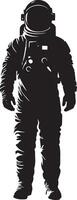 an astronaut in a suit is shown in silhouette vector