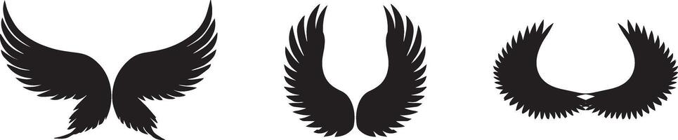 a set of four different wings with different shapes vector