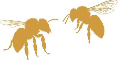 a bee silhouette on a white background vector