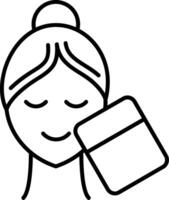 Face Towel Line Icon vector