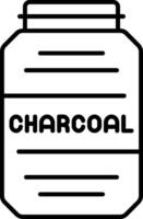 Activated Charcoal Line Icon vector
