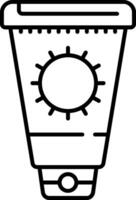 Sunscreen Line Icon vector