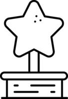 Star Trophy Line Icon vector