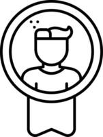 User Badge Line Icon vector