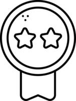 Star Badge Line Icon vector