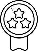 Feedback Badge Line Icon vector