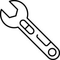 Adjustable Wrench Line Icon vector
