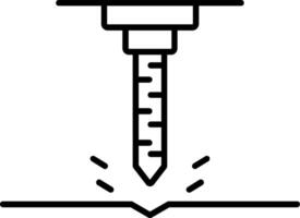 Drill Line Icon vector