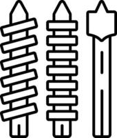 Drill Bit Set Line Icon vector