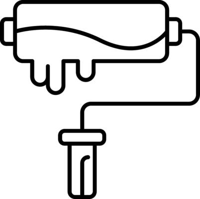 Paint Roller Line Icon