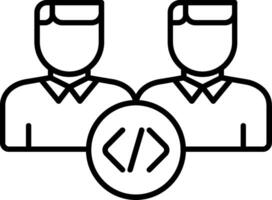 Pair Programming Line Icon vector