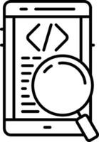 Code Review Line Icon vector