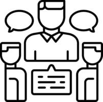 Sprint Review Meeting Line Icon vector