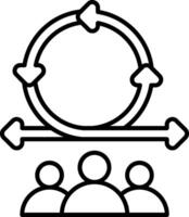 Agile Team Duplicate Line Icon vector