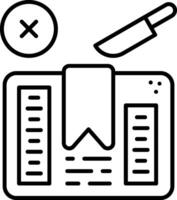 Do Not Open With Knife Line Icon vector
