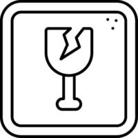Fragile Line Icon vector