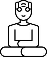 Meditation Line Icon vector