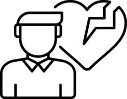 Loneliness Support Line Icon vector