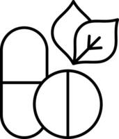 Herbal Supplements Line Icon vector