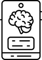 Mental Health Apps Line Icon vector