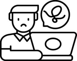 Workplace Mental Health Line Icon vector
