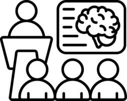 Mental Health Seminars Line Icon vector