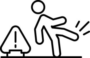 Slip and Fall Line Icon vector