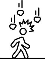 Falling Object Line Icon vector