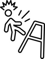 Ladder Fall Line Icon vector