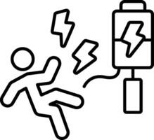 Electrical Shock Line Icon vector