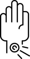 Carpal Tunnel Syndrome Line Icon vector